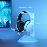 Gtheos 2.4GHz wireless gaming headset for ps5, ps4, nintendo switch and pc with noise canceling mic and 40+hr battery life - white