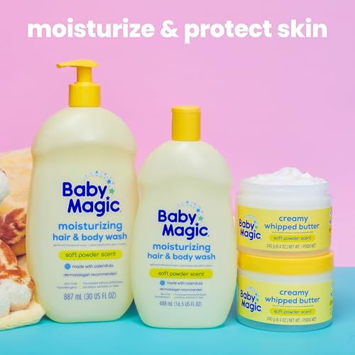 Baby Magic creamy whipped butter for skin, hypoallergenic, 8.4 fl oz, baby soft, vitamin-enhanced
