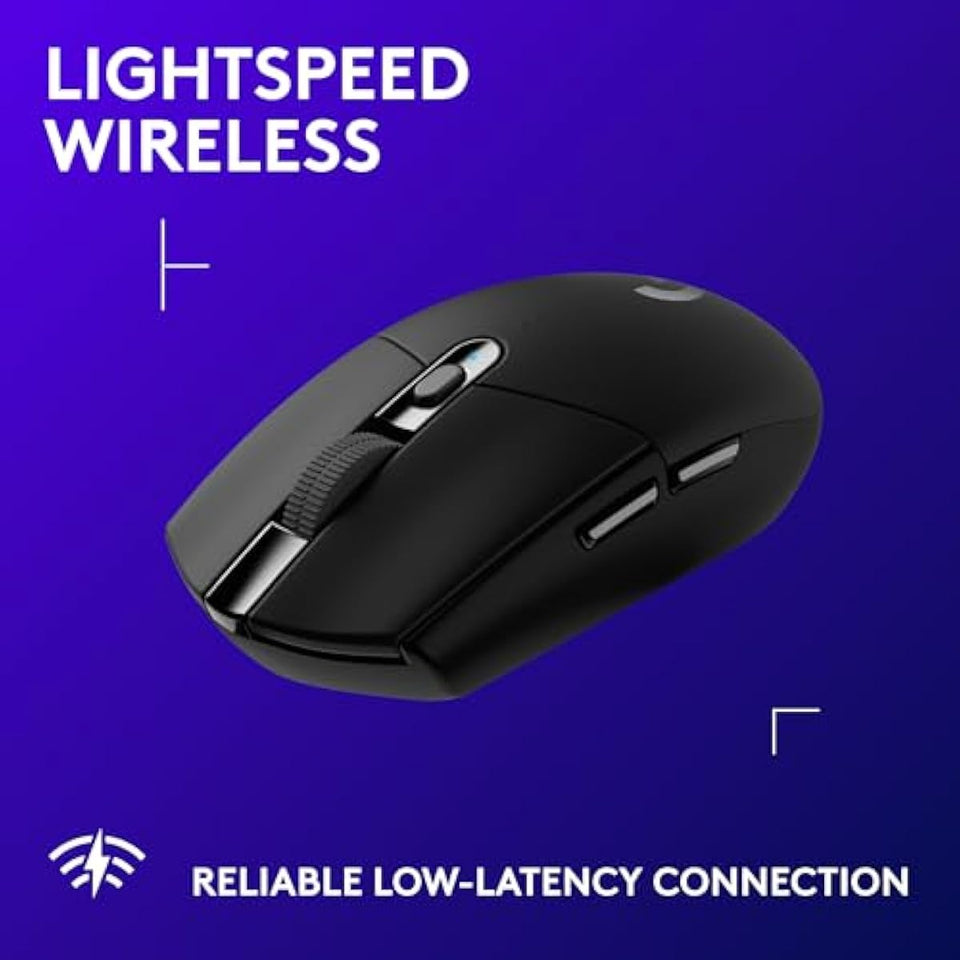 Logitech G305 Lightspeed Wireless Gaming Mouse, Hero Sensor, 12,000 DPI, Lightweight, 6 Buttons, 250h Battery, PC, Mac - Black