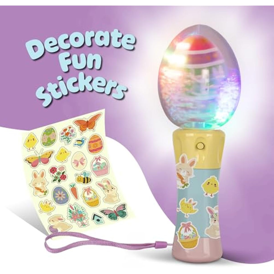 ArtCreativity Easter Egg Magic Ball Wand -7.5" - Custom Egg-Shaped Top Light Up Magic Ball Toy Wands for Kids with Batteries - Flashing LED Wands for Boys & Girls, Fun Gift or Birthday Party Favor