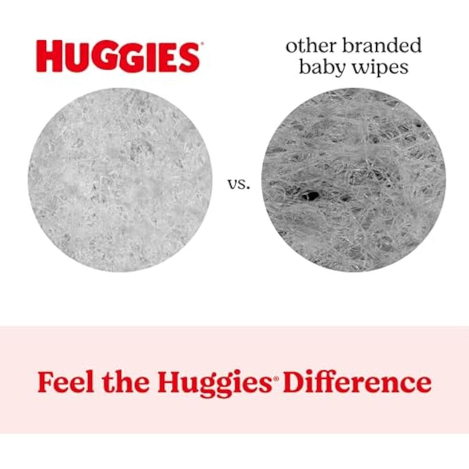 Huggies Simply Clean Unscented Baby Diaper Wipes, 3 flip-top packs, fragrance-free, 192 wipes total