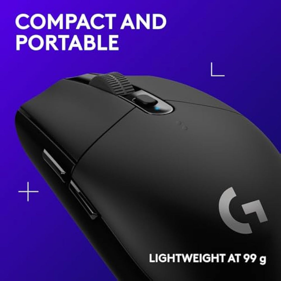 Logitech G305 Lightspeed Wireless Gaming Mouse, Hero Sensor, 12,000 DPI, Lightweight, 6 Buttons, 250h Battery, PC, Mac - Black