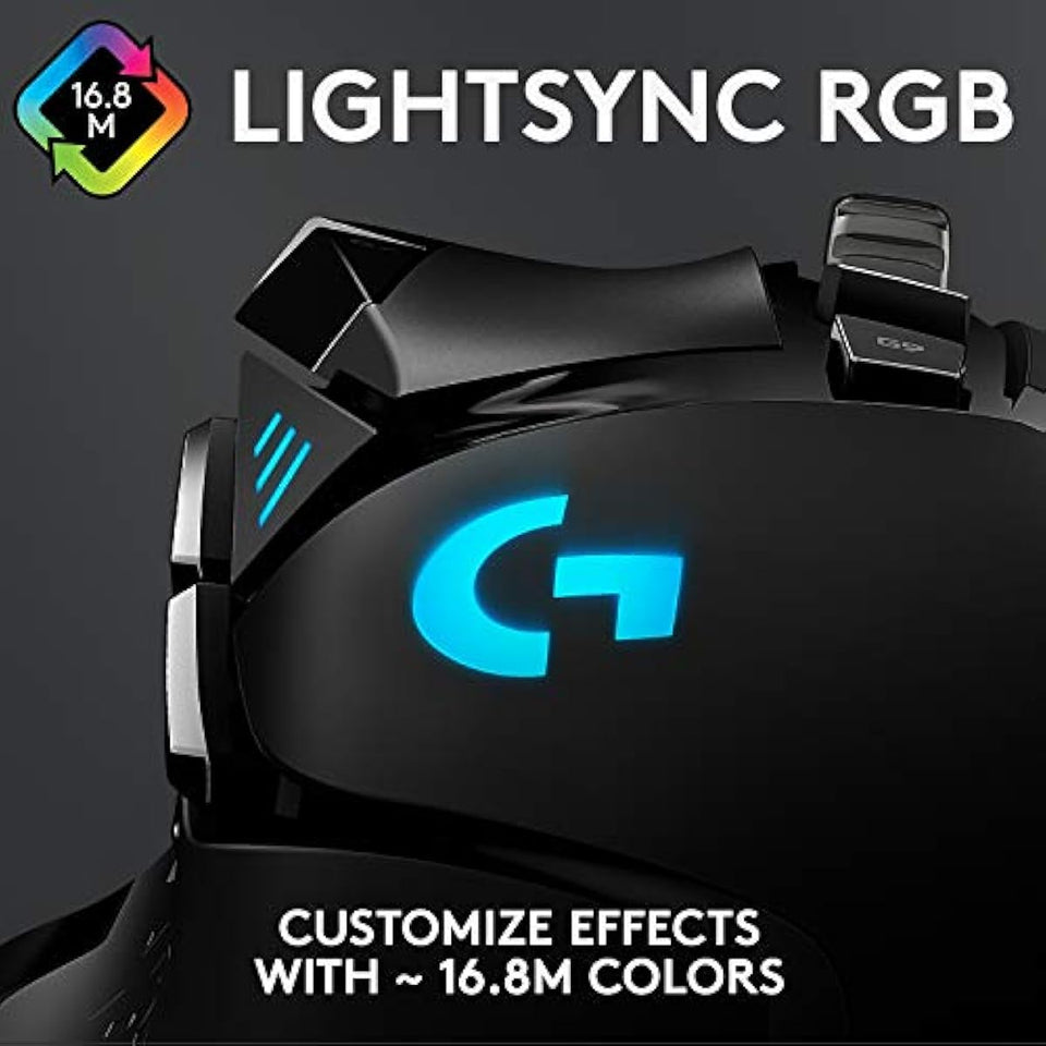 Logitech G502 Hero High Performance Wired Gaming Mouse with Hero 25K Sensor, RGB, Adjustable Weights, 11 Programmable Buttons - Black