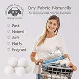 wool dryer balls organic xl 6-pack 100% new zealand wool chemical free softener for 1000+ loads baby safe