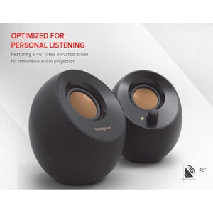 creative pebble 2.0 usb-powered desktop speakers with far-field drivers and passive radiators for pcs and laptops in black