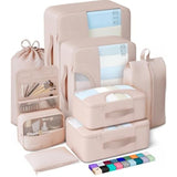 vekens 8-set packing cubes nylon organizer bags for beach vacation cruise ship travel essentials suitcase