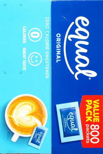 equal 800-count sweetener packets aspartame acesulfame-k sugar alternative zero calorie erythritol free