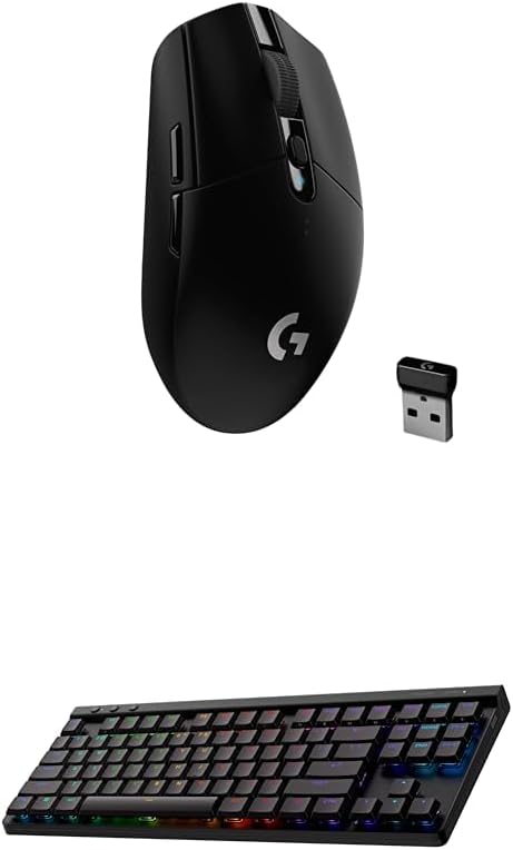 Logitech G305 Lightspeed Wireless Gaming Mouse, Hero Sensor, 12,000 DPI, Lightweight, 6 Buttons, 250h Battery, PC, Mac - Black