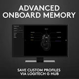 Logitech G502 Hero High Performance Wired Gaming Mouse with Hero 25K Sensor, RGB, Adjustable Weights, 11 Programmable Buttons - Black