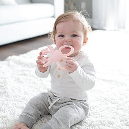 Dr. Brown's soft 100% silicone, BPA free, teething toy for 3m+ babies, pink bunny design