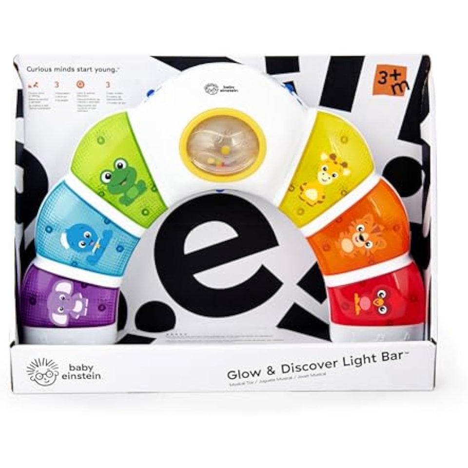 Baby Einstein Glow & Discover Light Bar Musical Toy, Activity Station for Infants Ages 3 Months+ with 3 Learning Modes