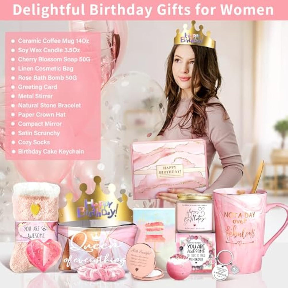 Jumway Not A Day Over Fabulous Ceramic Marble Mug Gifts Set for Women, Birthday Gift Ideas for Her, Friends, Coworkers