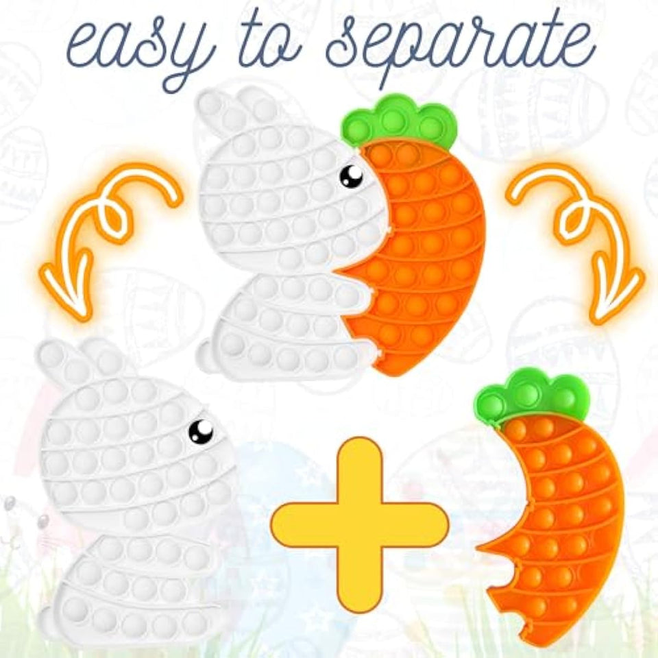 easter bunny poppers bunny carrot pop bubble fidget sensory toys puzzle popper for kids toddler gift