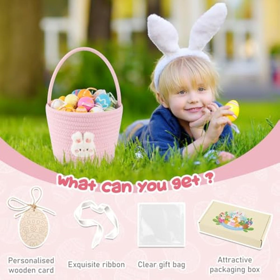 oiahomy-pink-easter-basket-with-handle-personalized-bunny-baskets-for-kids-and-gifts