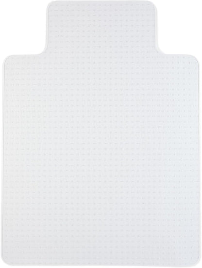 Staples Office Chair Mat, Clear Floor Mats with Lip, Flat-Pile Carpets, Extended Under-Desk Coverage, 48 x 36 Inch, Smooth Glide