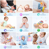 Bloobloomax soft rattle socks and foot finder set for infant girls and boys 0-36 months, baby shower gifts
