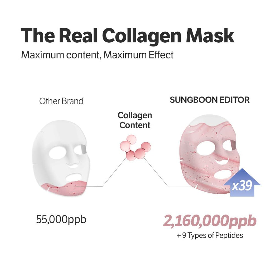 sungboon editor deep collagen overnight mask, 37gx4ea, original hydrating collagen face mask, 2,160,000ppb