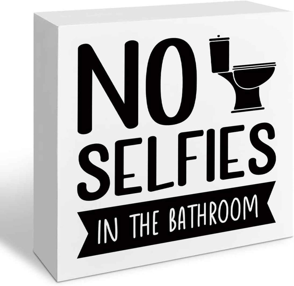Funny Restroom Bathroom Wooden Signs, Funny Bathroom Sayings, Humor Washroom Quotes Block Plaque, Wall Art/Home Decor, Rustic Wooden Box Signs, Farmhouse Decor, Housewarming Gift