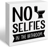 Funny Restroom Bathroom Wooden Signs, Funny Bathroom Sayings, Humor Washroom Quotes Block Plaque, Wall Art/Home Decor, Rustic Wooden Box Signs, Farmhouse Decor, Housewarming Gift