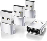 USB to USB-C Adapter for iPhone and Samsung, 4-Pack, Aluminum Alloy, Compact Design