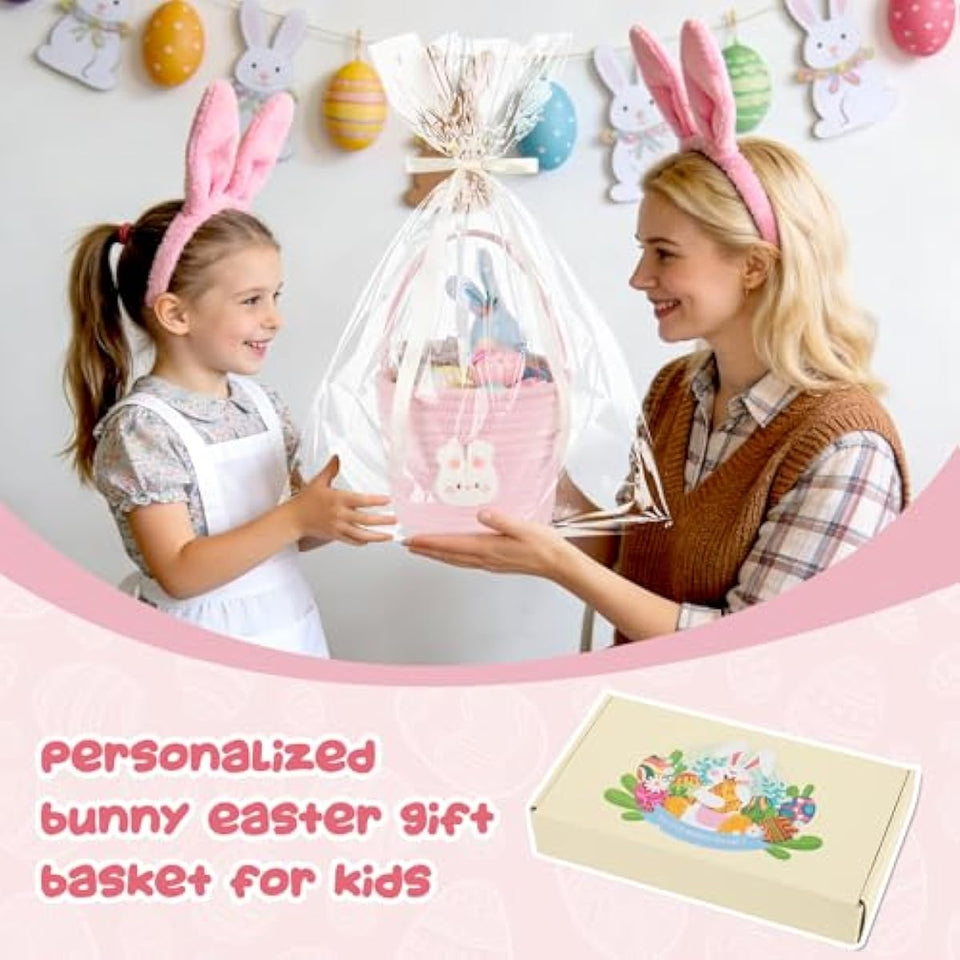 oiahomy-pink-easter-basket-with-handle-personalized-bunny-baskets-for-kids-and-gifts