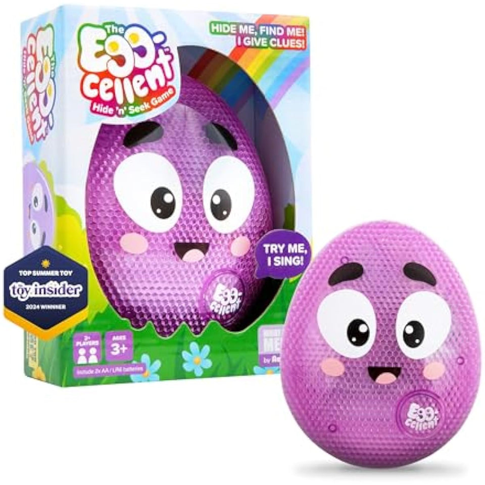 Eggcellent by Relatable, The Kid-Friendly Hide & Seek Game, Toddler Toys for Ages 3+, Includes 1 Eggcellent Light-Up Toy That Sings