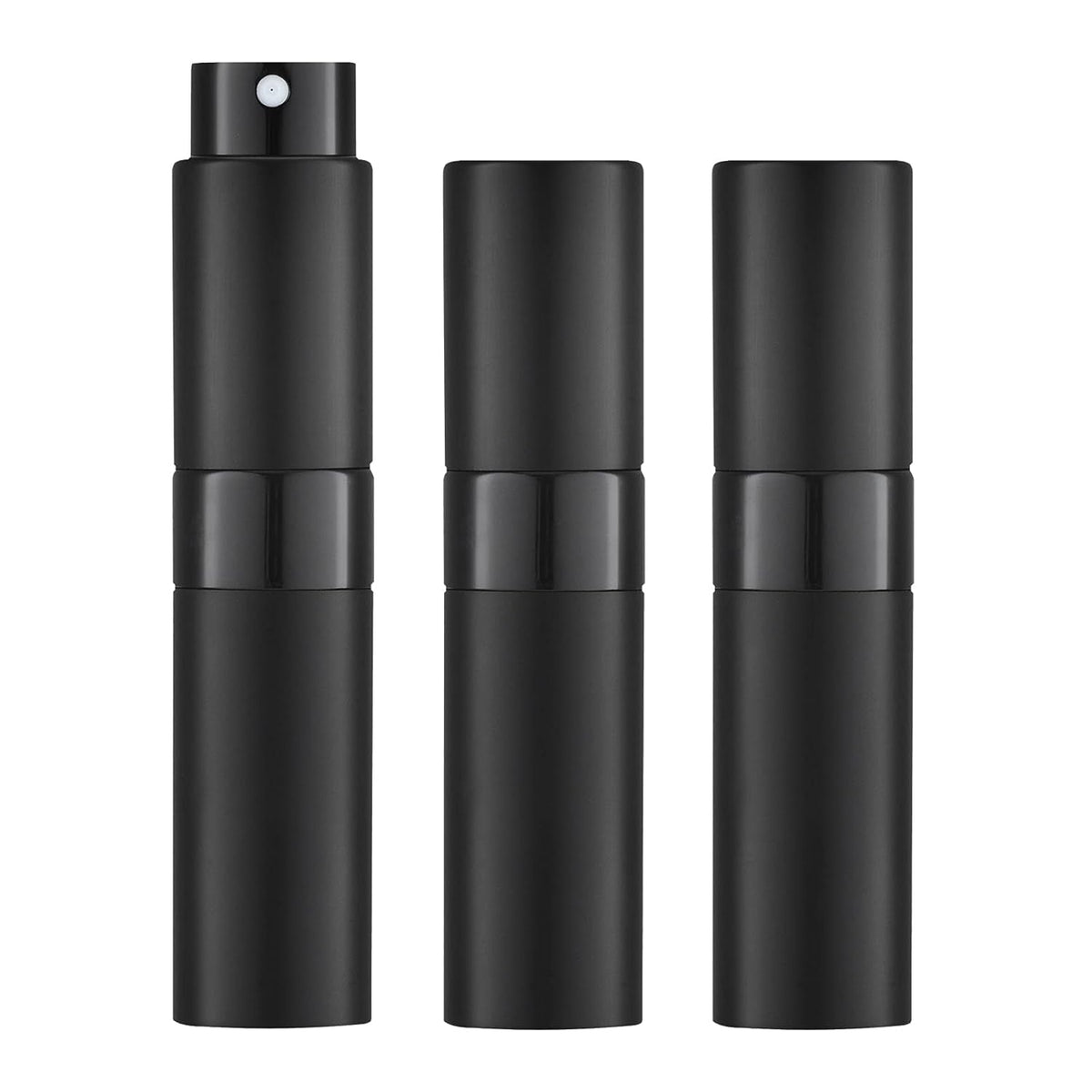 LISAPACK 8ML Travel Perfume Atomizer Bottle (3PCS, Black)