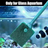 AQUANEAT Aquarium Double Sided Sponge Brush Algae Scraper with Long Handle for Glass Tanks