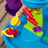 Step2 Rain Showers Splash Pond Water Table, Kids Water and Sand Activity Sensory Playset, Summer Outdoor Toys, 13 Piece Water Toy Accessories, For Toddlers 1.5+ Years Old, Blue & Green