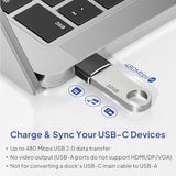 elebase usb to usb c adapter for iphone 17 4pack, usbc female to a male car charger adapter, black