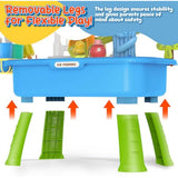 21 Blue Kids Kitchen Sink Toy with Electric Faucet 4-in-1 Play Set with Detachable Legs and Fishing Game