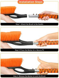 EcoNour 27" Aluminum Ice Scrapers for Car Windshield with Ergonomic Foam Grip Orange