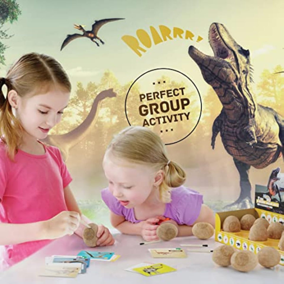 Dan&Darci Dig a Dozen Dino Egg Kit for Kids - Easter Basket Stuffers - Dinosaur Toys Gift 3-12 Year Old - 12 Eggs & Surprise Dinosaurs - Science STEM Activities - Boy Toy Party Gifts for Boys & Girls