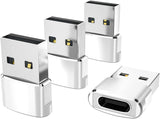 USB to USB-C Adapter for iPhone and Samsung, 4-Pack, Aluminum Alloy, Compact Design