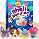 Dan&Darci Kids Sea Shell Painting Kit - Arts & Crafts Easter Gifts for Boys and Girls - Craft Activities Kits - Creative Art Activity Gift Toys for Age 6, 7, 8, 9, 10, 11 & 12 Year Old 8-12
