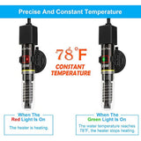 Mini Aquarium Heater 25W for Small Fish Tanks with Thermometer Sticker, Free Setup