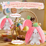 miaodam strawberry bunny reversible cuddle bunny plush zipper transformed rabbit toy