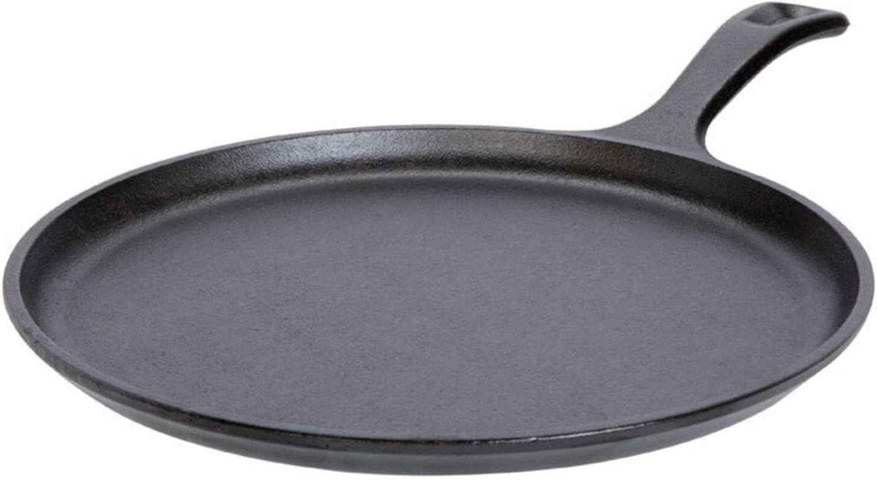 Lodge L9OG3 Cast Iron Round Griddle, Pre-Seasoned, 10.5-inch - Made in USA, Compatible with Stovetop, Oven, Grill & Campfire