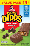 Quaker Chewy Dipps Granola Bars, Chocolate Chip, 14 Count, 1.09 oz, 100% Whole Grains, No Artificial Preservatives