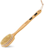 GUARD&MARINE Wooden Back Washer for Men & Women, Long Handle Shower & Bath Brush with Non-Slip Inserts