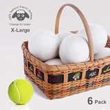 wool dryer balls organic xl 6-pack 100% new zealand wool chemical free softener for 1000+ loads baby safe