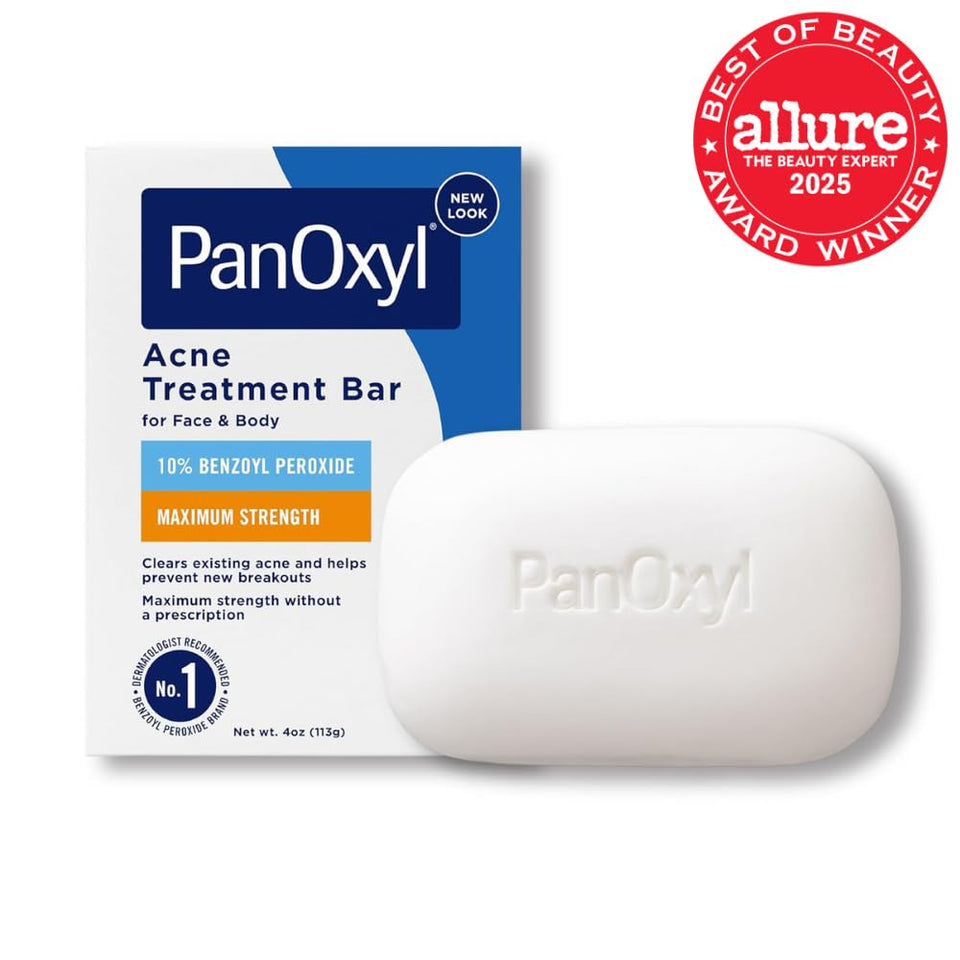 panoxyl acne treatment bar 10 benzoyl peroxide soap-free body wash face chest back 4 oz