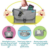 Kopi Baby Portable Diaper Changing Pad - Grey, Classic, 7.35 x 11.5 inches, Foldable, Infant Travel Station Kit, Newborn Gift