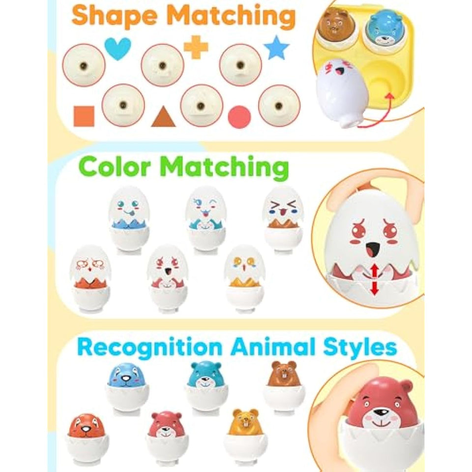 Easter egg toys for toddlers 1-3, prefilled with matching sensory toys and gifts for 3-year-old girls and boys