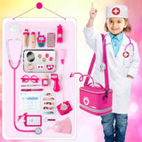 Doctor Kit for Kids Girls, 34 Pcs Kids Doctor Kit for Toddlers 3-5 with Medical Storage Bag & Real Stethoscope, Pretend Play Set for Boys Girls Fun Role Playing Game