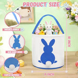 3 PCS Easter Eggs Hunt Basket for Kids Canvas Bunny Basket Egg Bags Rabbit Fluffy Tails Party Celebrate Decoration Gift Toys Carry Bucket Tote