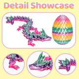 12PCS 3D Printed Easter Eggs with Dragons Inside, Easter Surprise Dragon Eggs, 3D Printed Animals, Easter Basket Stuffers,Fidget Toys Gifts