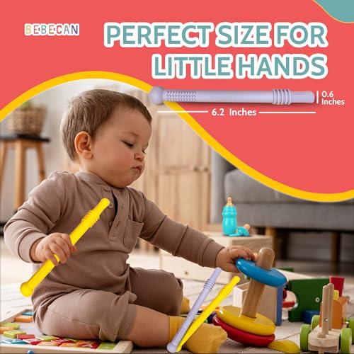 Soft silicone teething aids for 36+ months babies, multi-color 6-pack, infant oral soothing relief for back molars