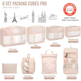 vekens 8-set packing cubes for beach vacation cruise ship travel essentials suitcase organizer bags