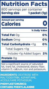 equal 800-count sweetener packets aspartame acesulfame-k sugar alternative zero calorie erythritol free